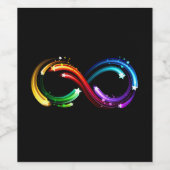 Oneindigheidssymbool van regenboogkometen wijn etiket (Enkel label)