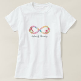 Oneindigheidssymbool Waterverf Roze Bloeiende Bloe T-shirt