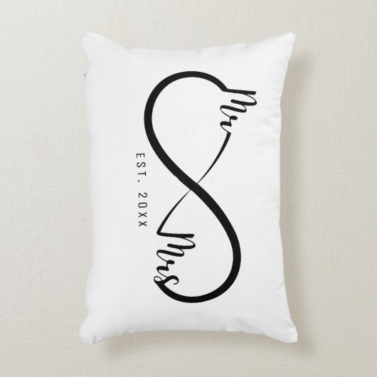 Oneindigheidssymbool Wit voor Heren en Dames Accent Kussen (Voorkant(Verticaal))