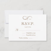 Oneindigheidsteken Monogram Goud Witte Trouw RSVP Kaart (Voorkant)