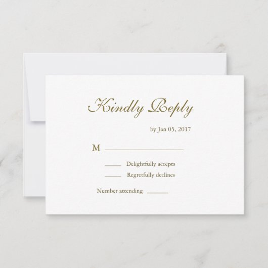 Oneindigheidsteken puur wit goud grijs trouw RSVP Kaart (Voorkant)