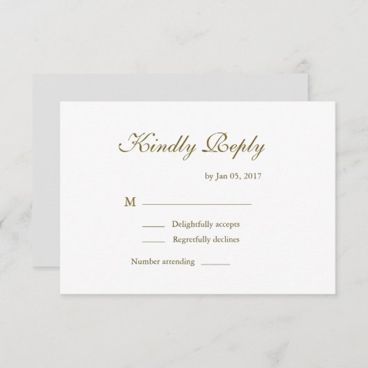 Oneindigheidsteken puur wit goud grijs trouw RSVP Kaart (Voorkant / Achterkant)