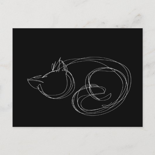 Oneliner Cat Black Briefkaart (Voorkant)