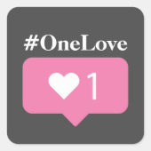 #OneLove Hoesje-Mate iPhone Case Vierkante Sticker (Voorkant)