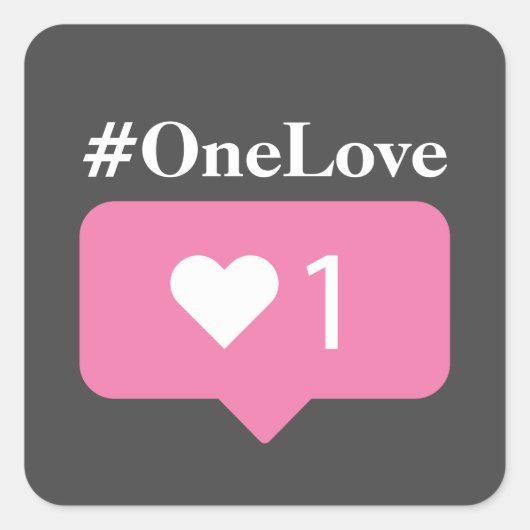 #OneLove Hoesje-Mate iPhone Case Vierkante Sticker (Voorkant)
