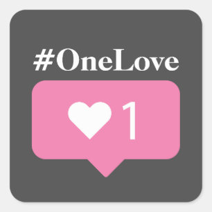 #OneLove Hoesje-Mate iPhone Case Vierkante Sticker