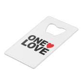 OneLove Logo Creditkaart Flessenopener (Voorkant Gekanteld)
