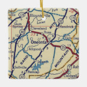 Oneonta AL  Map Keramisch Ornament (Voorkant)