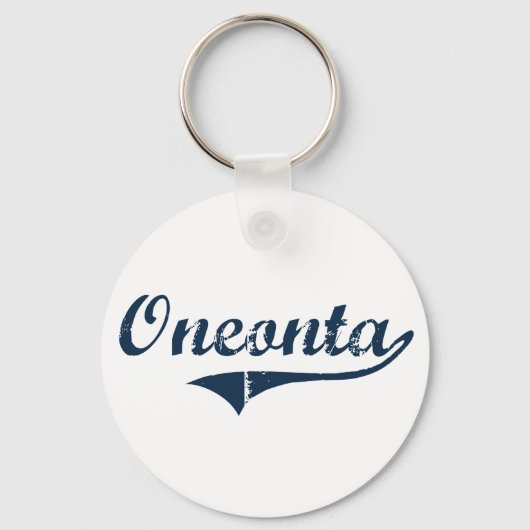Oneonta New York Klassic Design Sleutelhanger (Voorkant)