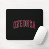 Oneonta New York Souvenir College Style Red Text T Muismat (Met muis)