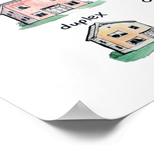 Oneplex-duplex-vierzijdig Poster (Hoek)