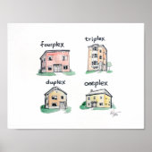 Oneplex-duplex-vierzijdig Poster (Voorkant)