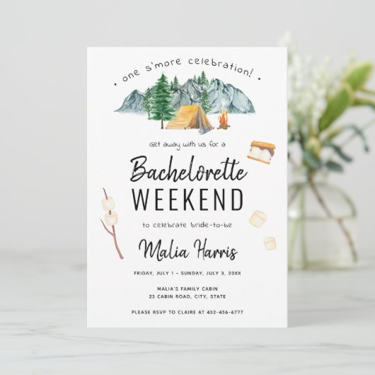 One's More Celebration Camping Bachelorette Kaart (Staand voorkant)