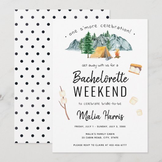One's More Celebration Camping Bachelorette Kaart (Voorkant / Achterkant)