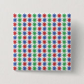 Oneven Abstract Patroon Knop Vierkante Button 5,1 Cm (Voorkant)