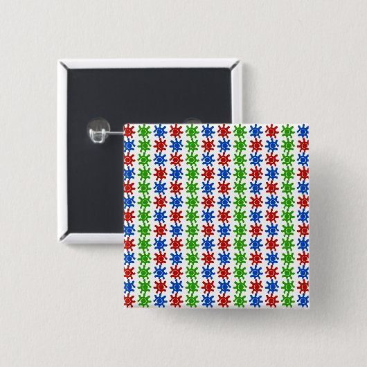 Oneven Abstract Patroon Knop Vierkante Button 5,1 Cm (Voorkant /achterkant)