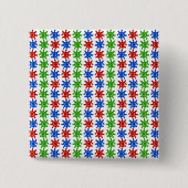 Oneven Abstract Patroon Knop Vierkante Button 5,1 Cm (Voorkant)