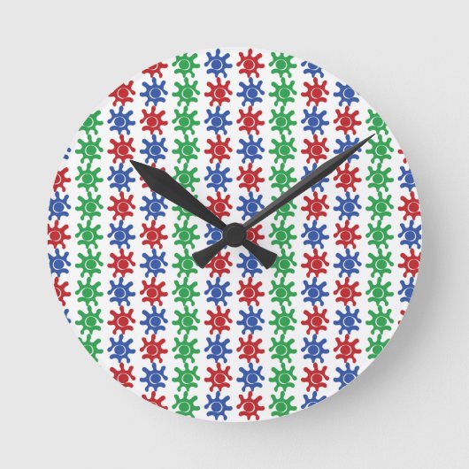 Oneven Abstract Patroonklok Ronde Klok (Voorkant)