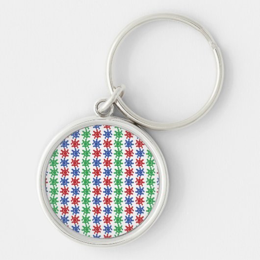 Oneven Abstracte Patroon Sleutelhanger (Voorkant)