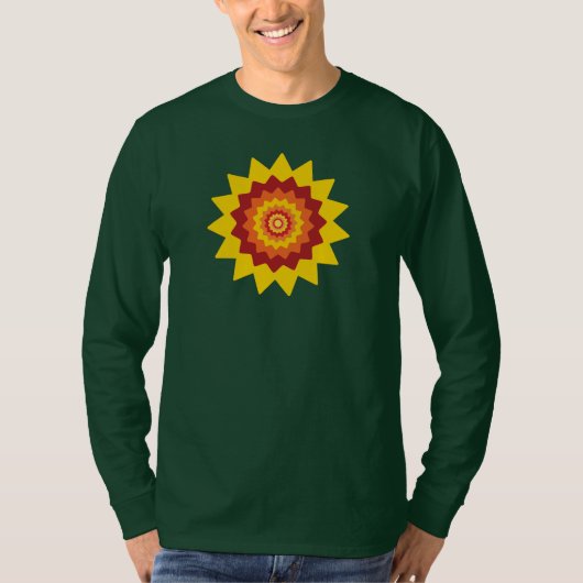 Oneven Bloem Lange Mouwen T-Shirt (Voorkant)