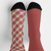 Oneven Sokken Warm Rood Groen Vintage Kerstmis Pla (Top)