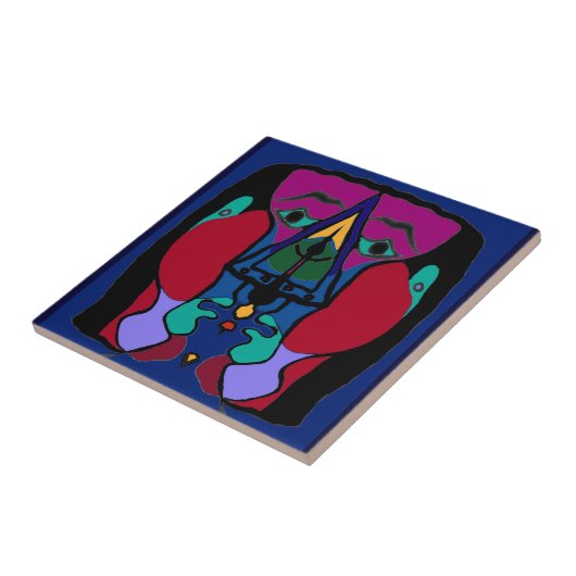 Onevenwichtig Abstract Tegeltje (Zijkant)