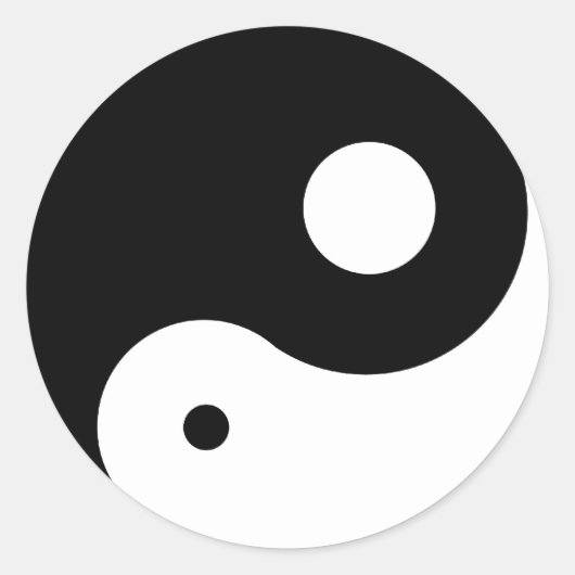 onevenwichtig yin yang symbool ronde sticker (Voorkant)