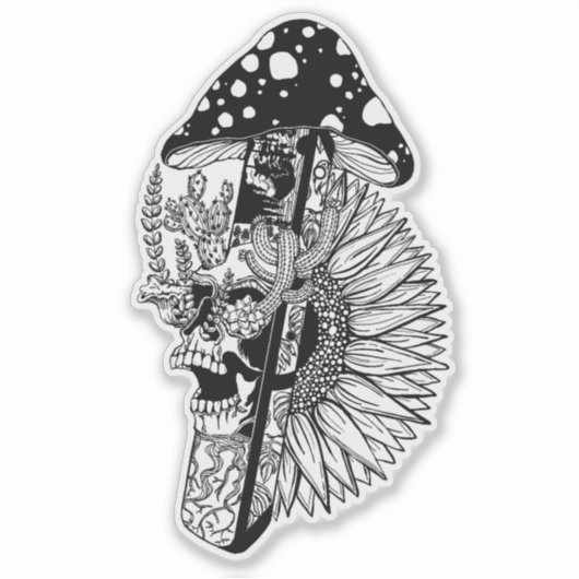 Onewheel Plant B&W Sticker (Voorkant)