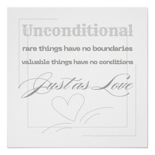 Ongconditionele liefdescitaat perfect poster (Voorkant)