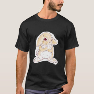 Ongeamuseerd konijn kruisen kleine pluizige poten t-shirt