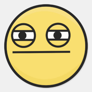 Ongeamuseerde squint sticker