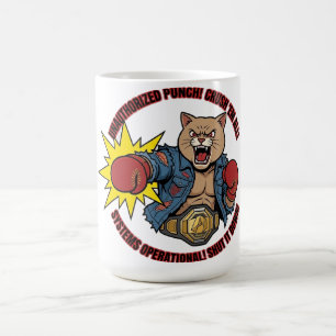 Ongeautoriseerde Punch Crush Em All Kat T-Shirt Koffiemok