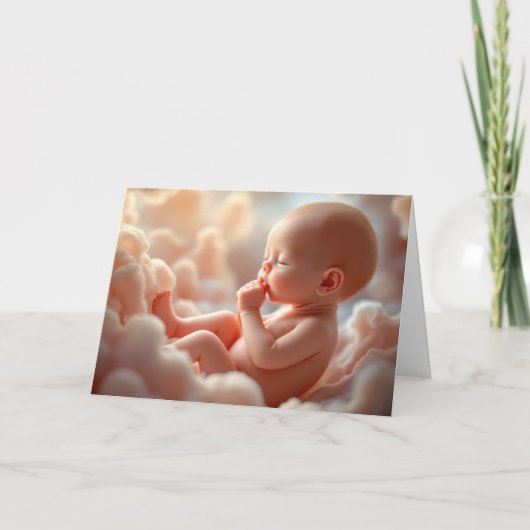 Ongeboren Baby in roze wolken Kaart (Voorkant)