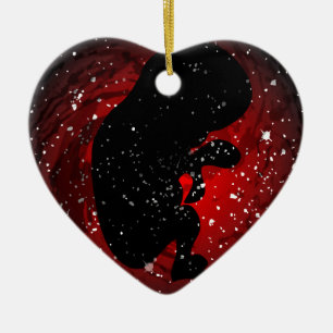 Ongeboren Baby SIlhouette Keramisch Ornament