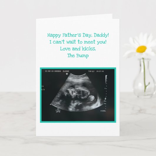 Ongeboren Baby Verwacht vader Vaderdag Kaart (Kleine Plant)