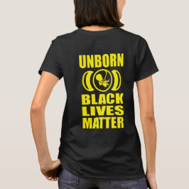 ONGEBOREN ZWARTE LEVENS KWESTIE T-SHIRT
