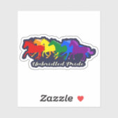 Ongebreidelde trots - LGBTQ+ Regenboog galopperend Sticker (Vel)