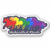 Ongebreidelde trots - LGBTQ+ Regenboog galopperend Sticker (Voorkant)