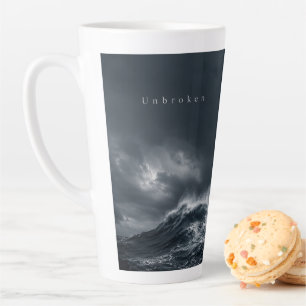 Ongebroken - Donkere Stormachtige Oceaan Esthetisc Latte Mok