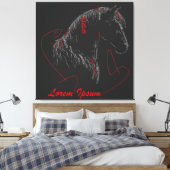 Ongebroken Geest | Paard Typografie Kunst Canvas Afdruk (Insitu (Slaapkamer))