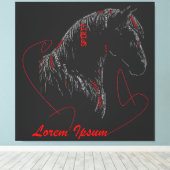 Ongebroken Geest | Paard Typografie Kunst Canvas Afdruk (Insitu (Houten vloer))