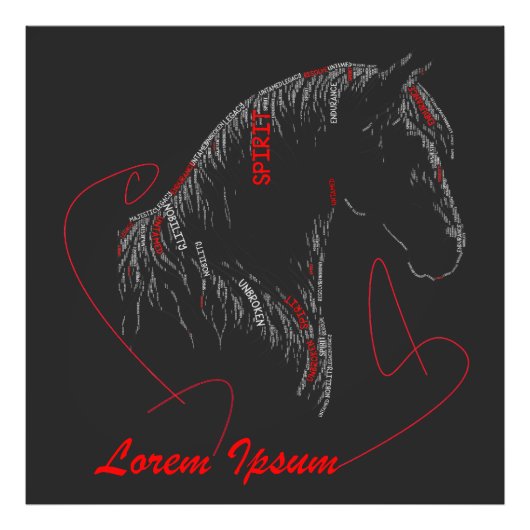 Ongebroken Geest | Paard Typografie Kunst Foto Afdruk (Voorkant)