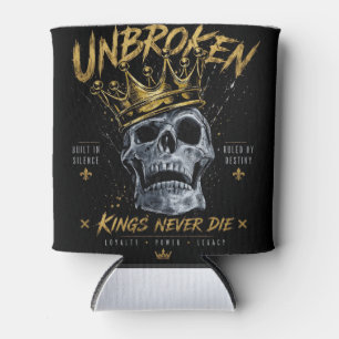 Ongebroken Schedel Koning Kroon Edgy Motiverende K Blikjeskoeler