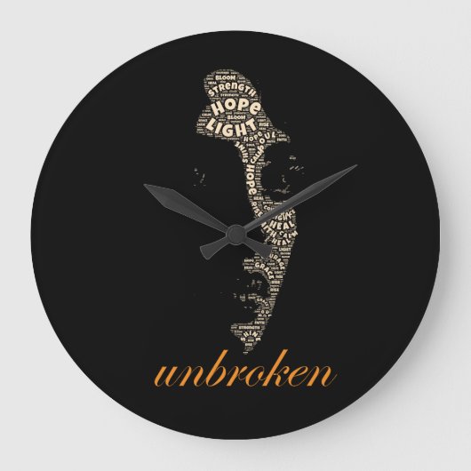 Ongebroken Vrouw Typography Grote Klok (Voorkant)