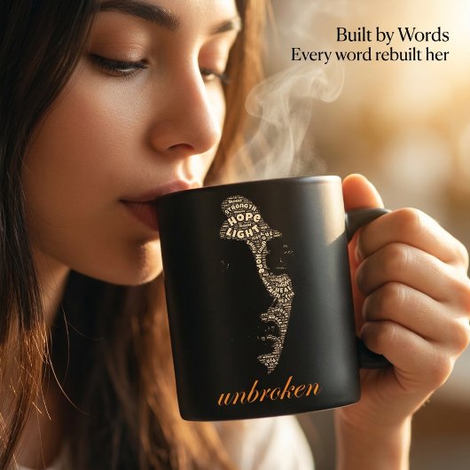 Ongebroken Vrouw Typography Koffiemok