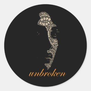 Ongebroken Vrouw Typography Ronde Sticker