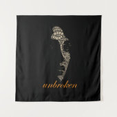 Ongebroken Vrouw Typography Wandkleed (Voorkant)
