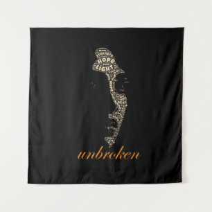 Ongebroken Vrouw Typography Wandkleed