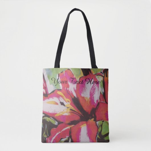 ongebruikelijk abstract afbeelding van rode lieblo tote bag (Voorkant)