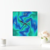 Ongebruikelijk Blauwe Groene Zwervel> Kunstmatige  Vierkante Klok (Huis)